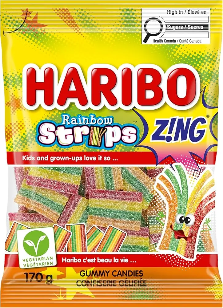 HARIBO RAINBOW STRIPS 175G  (CANADA)