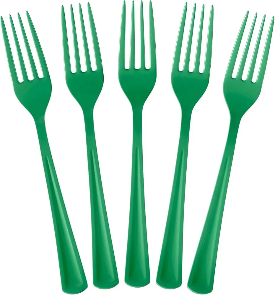 PLASTIC FRKS GREEN 18/PK   