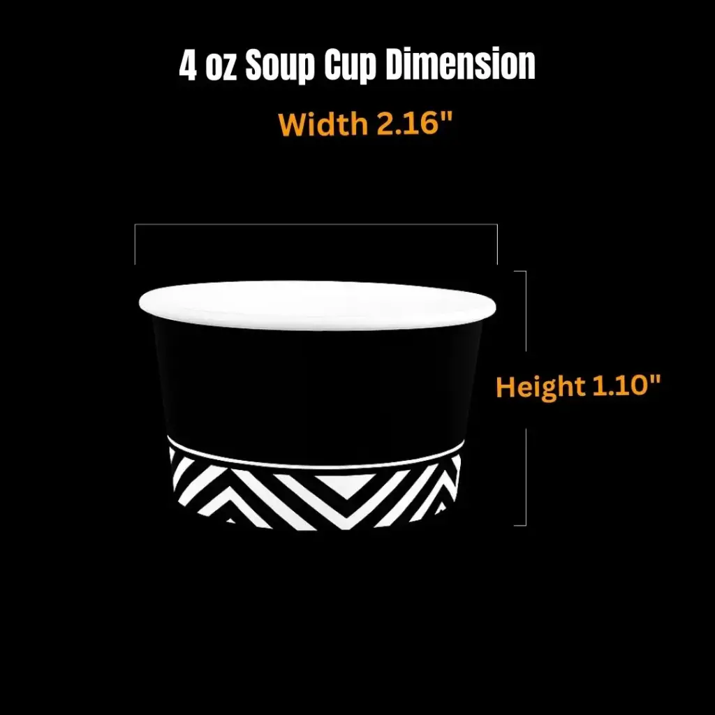 4OZ PAPER HOT SOUP CONTAINERS (B&W) 1000PCS 