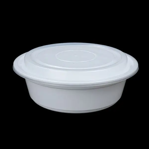 ROUND PLASTIC CONTAINER WITH LID 7" 32 OZ 150CT