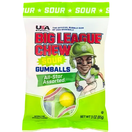 BIG LEAGUE SOUR GUMBALLS 85G
