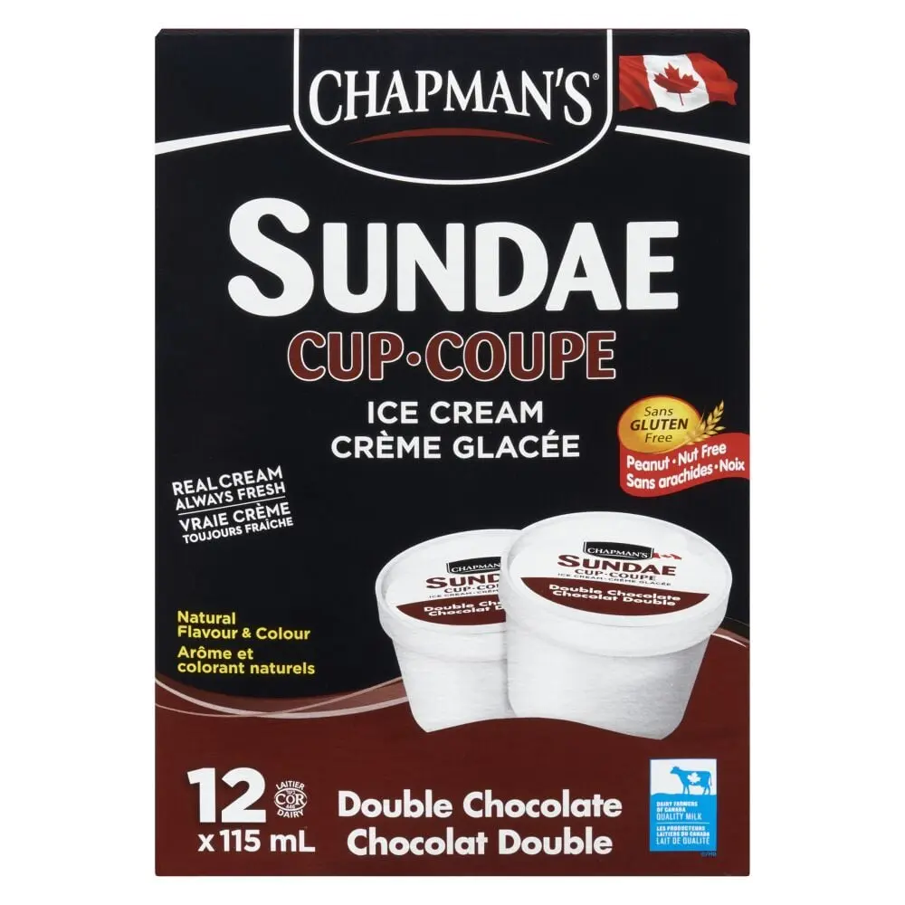 CHAPMAN'S DBL CHOCO SUNDAE CUP 115ML/12CT 