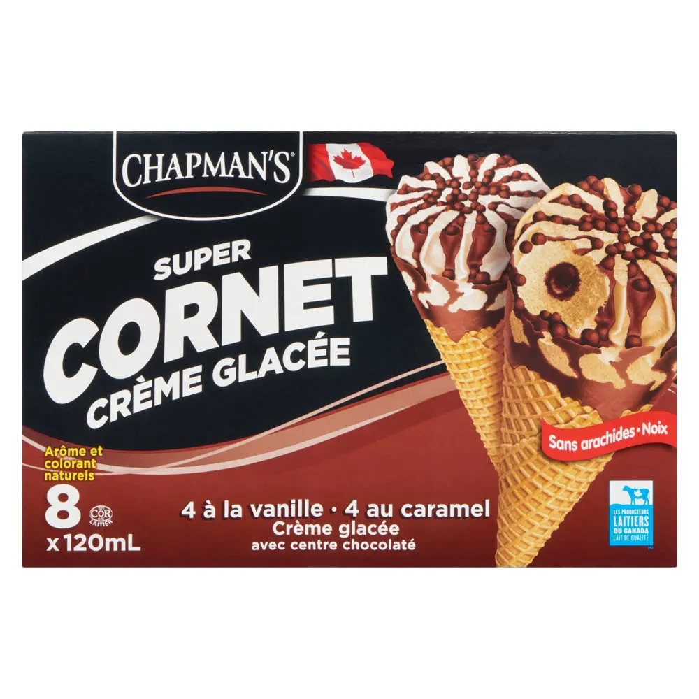 CHAPMAN'S CARAMEL VANILLA CHOCO CONES 120ML/8PK