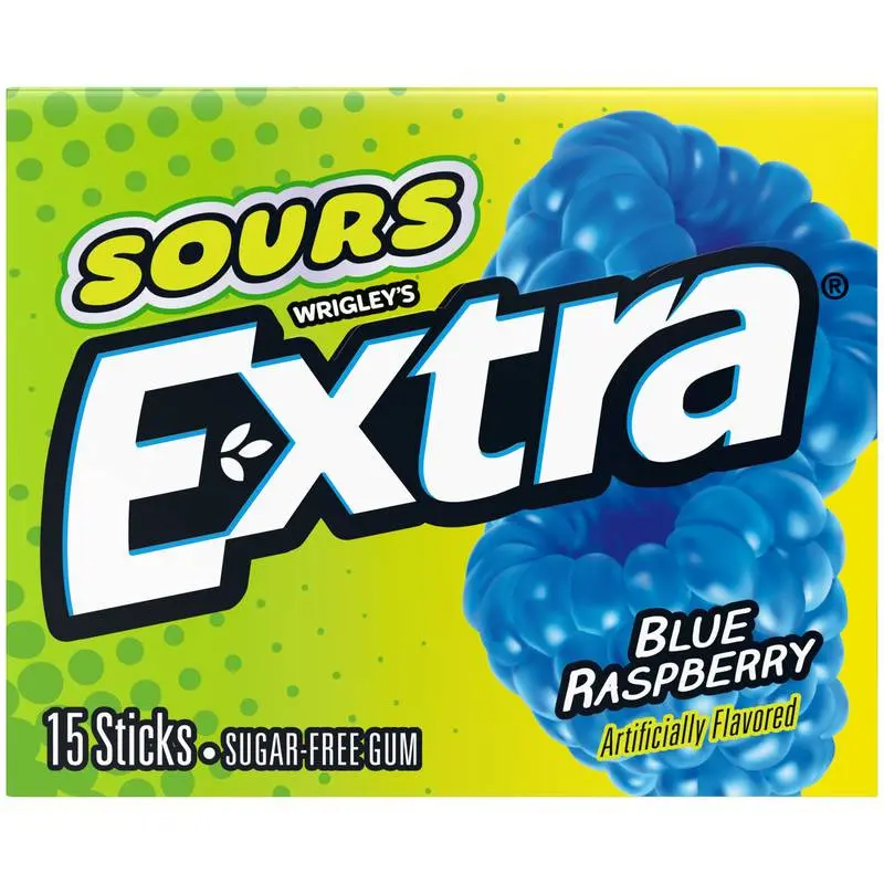 EXTRA GUM SOUR BLUE RASPBERRY SUGARFREE 10CT (US)