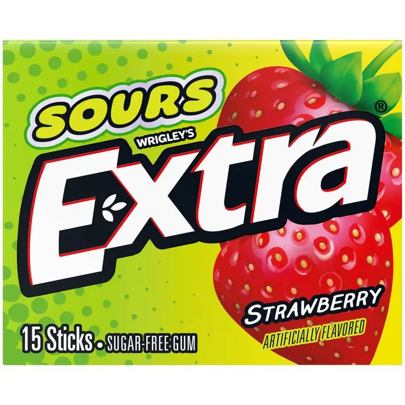 EXTRA GUM SOUR STRAWBERRY SUGARFREE 10CT (US)