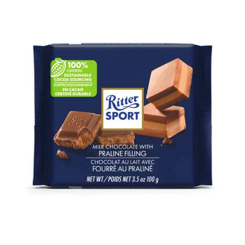 RITTER SPORT MILK CHOCO & PRALINE 100G