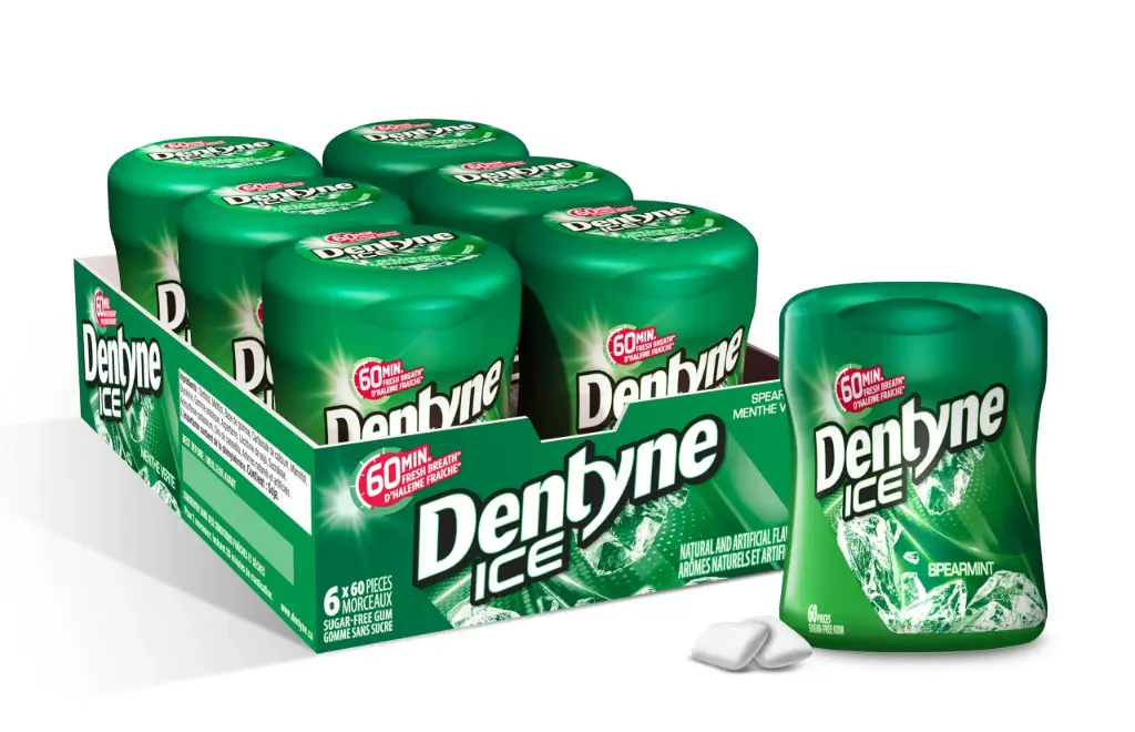 DENTYNE ICE SPEARMINT BOTTLES 60PCS / 6CT 