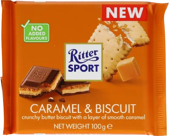 RITTER CARAMEL & BISCUIT 100G