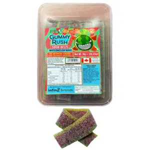 GUMMY RUSH SOUR BELTS WATERMELON WAVE TUB 1KG