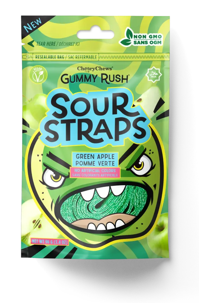 GUMMY RUSH GREEN APPLE SOUR BELTS 96G