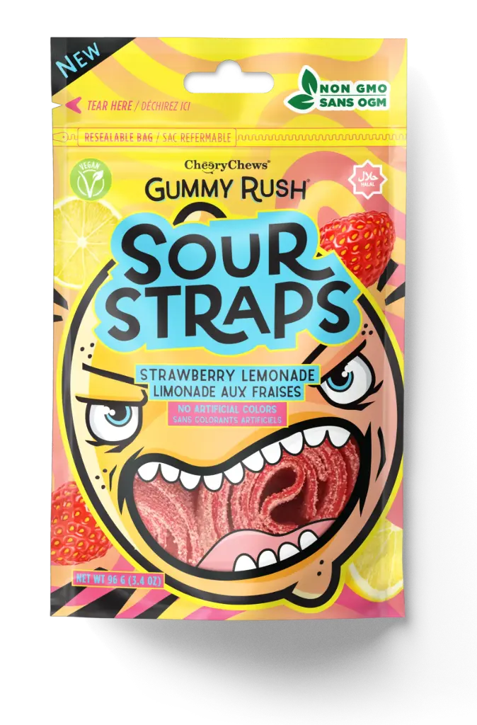 GUMMY RUSH STRAWBERRY LEMONADE SOUR BELTS 96G