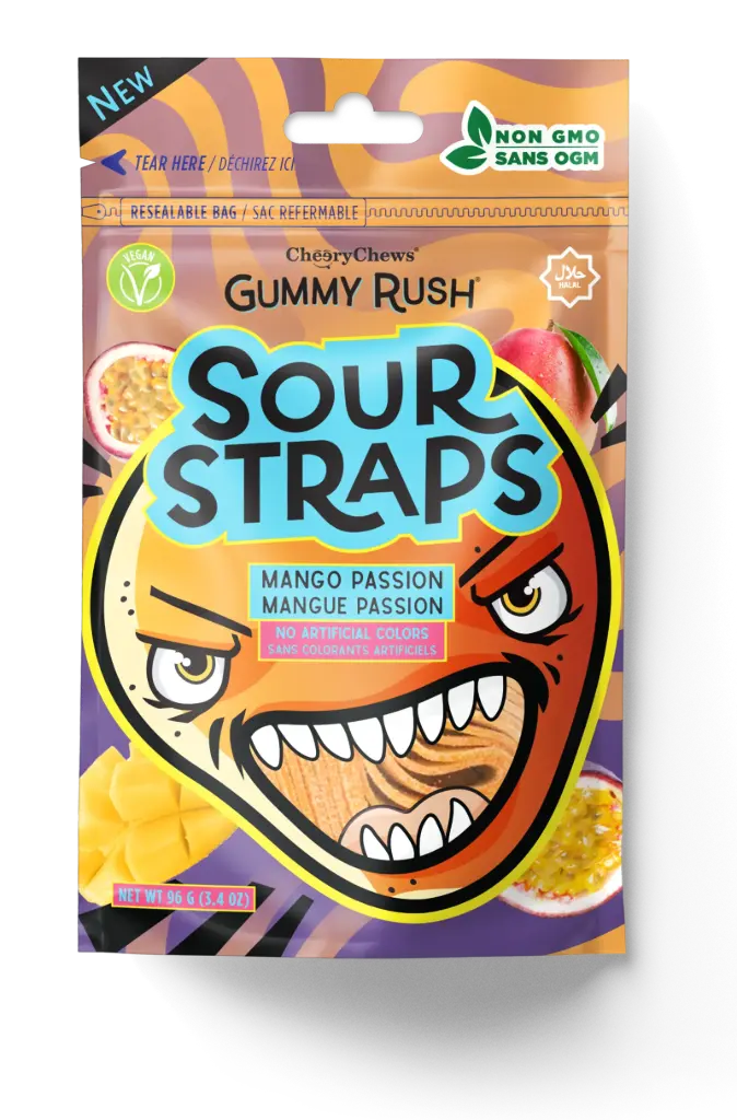 GUMMY RUSH MANGO PASSION SOUR BELTS 96G
