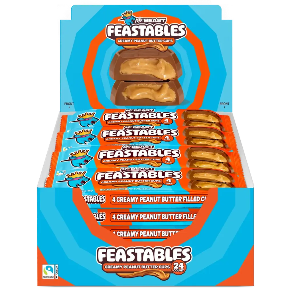 MR BEAST FEASTABLES CREAMY P.B 4 CUPS 24CT (US)
