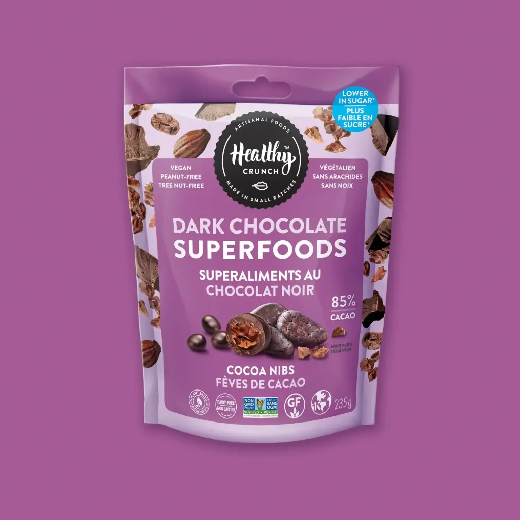 HEALTHY CRUNCH DARK CHOCOLATE CACAO NIBS 235G