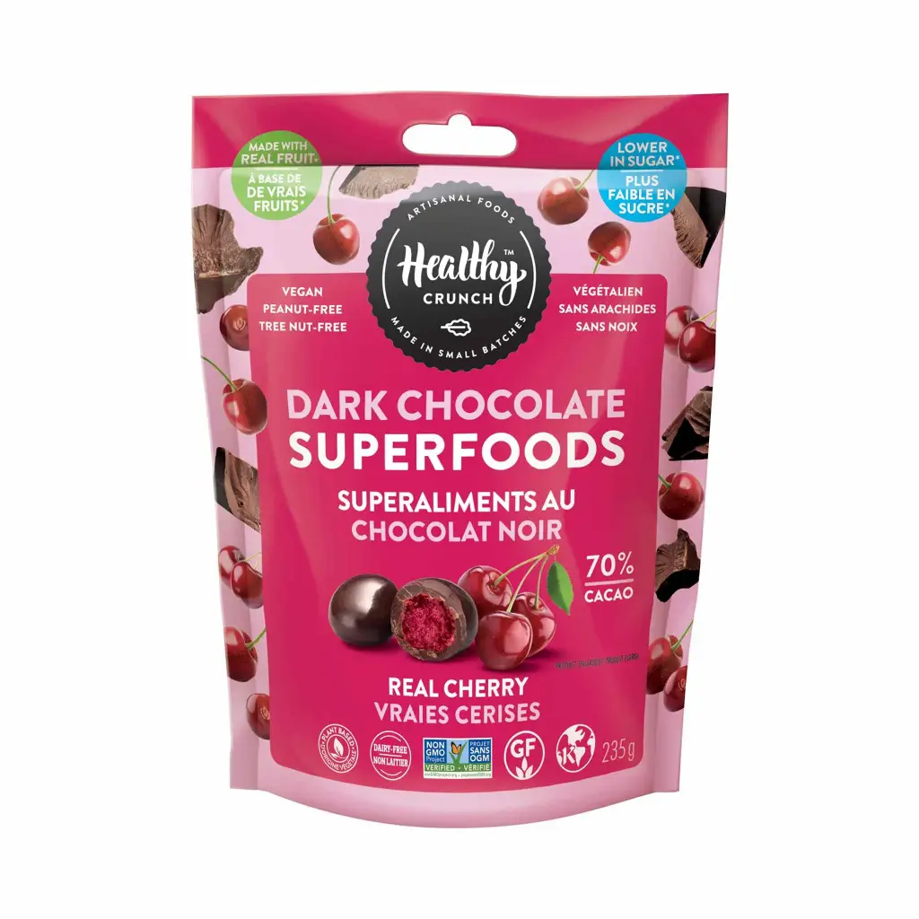HEALTHY CRUNCH DARK CHOCOLATE REAL CHERRY 235G