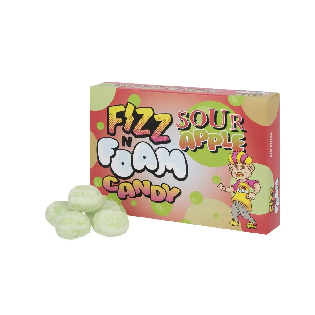 FIZZ N FOAM SOUR APPLE CANDY 100G (UK)