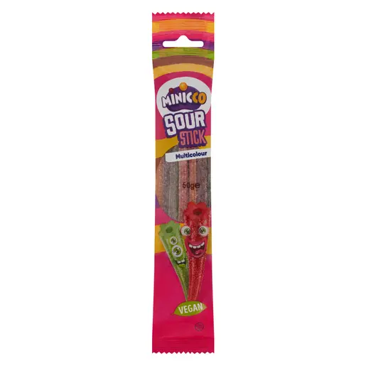 MINICO SOUR STICKS VEGAN MULTICOLOUR 50G/36CT