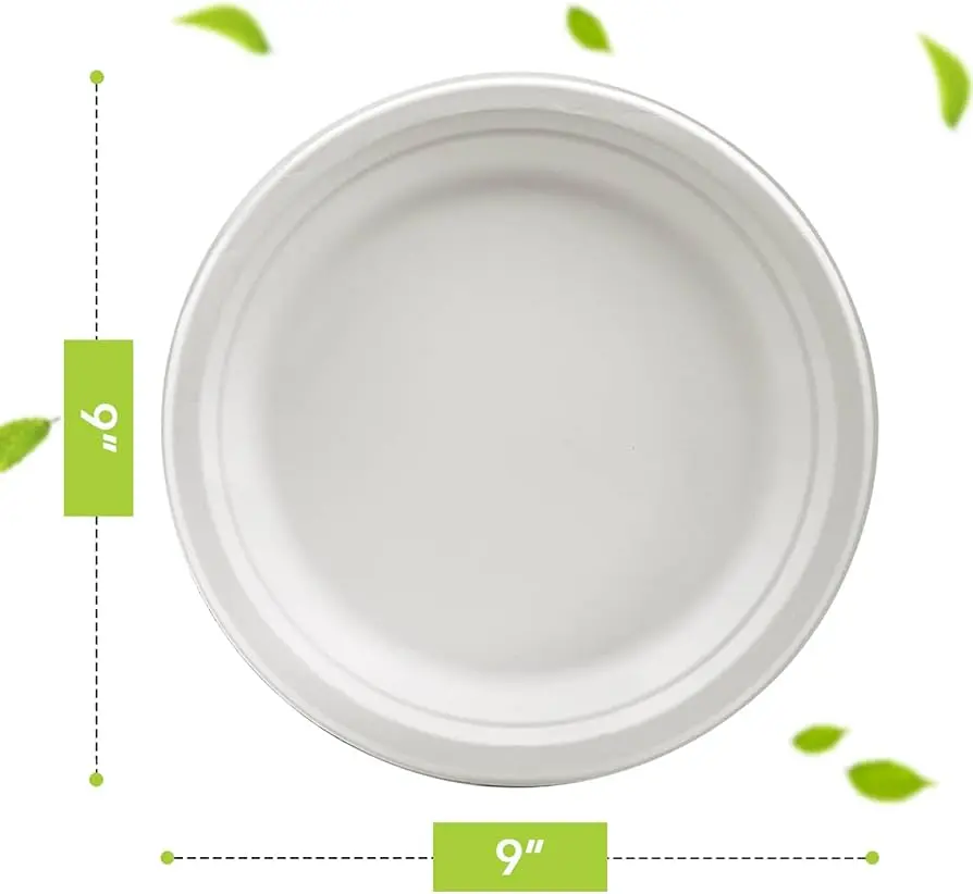 BAGASSE PLATES 9" / 25CT