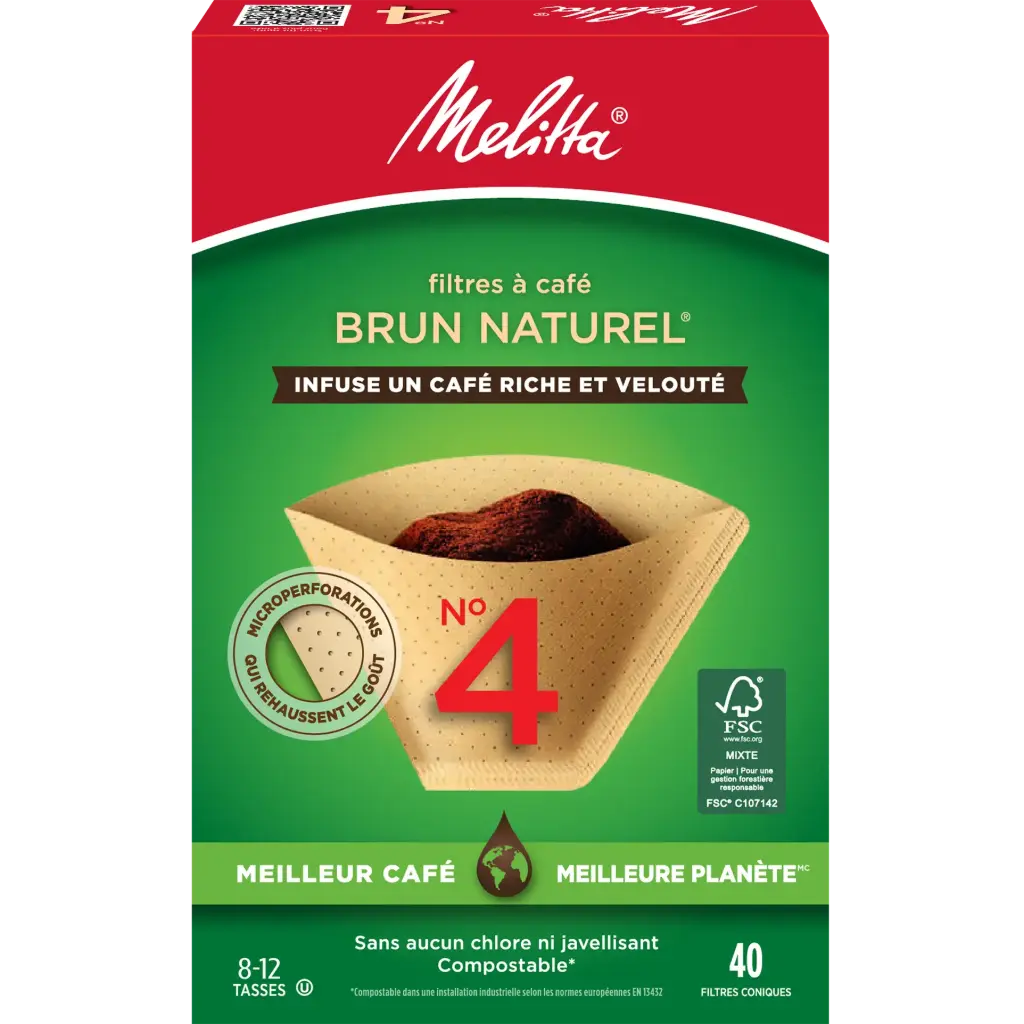 MELITTA BROWN COFFEE FILTER #4 40CT