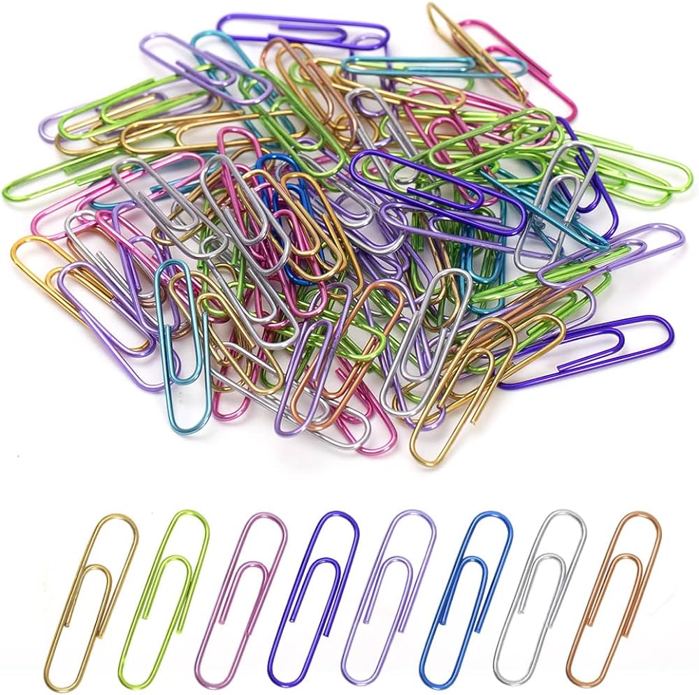  COLOUR PAPER CLIPS W/ MAGNETIC DISPENSER