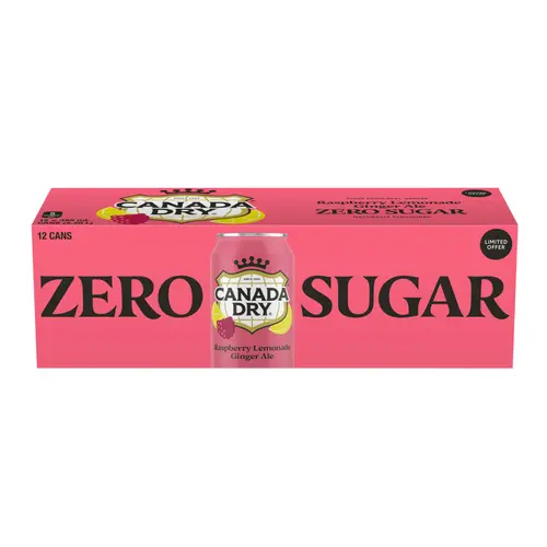 CANADA DRY STRAWBERRY LEMONADE GINGER ZERO 355ML/12CT 