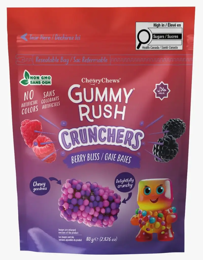 GUMMY RUSH CRUNCHERS BERRY BLISS 80G