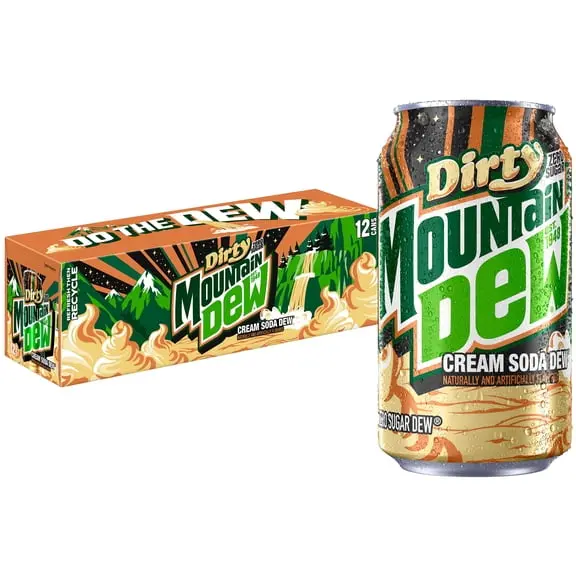 MOUNTAIN DEW DIRTY CREAM SODA ZERO SUGAR 355ML/12CT (U) 