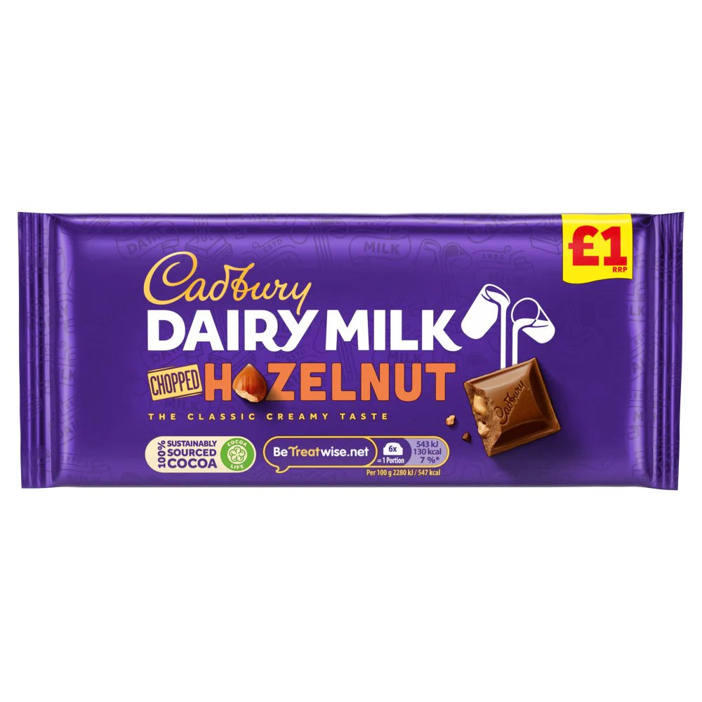 CADBURY DIARY MILK HAZELNUT 95G (UK)