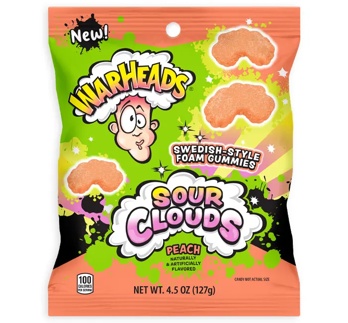 WARHEADS SOUR CLOUDS PEACH 85G 