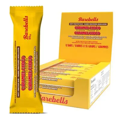 BAREBELLS PROTEIN BAR CARAMEL CHOCO 55GX12CT   