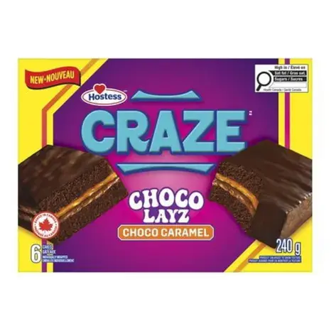 HOSTESS CRAZE CHOCO LAYZ CARAMEL 240G/6CT