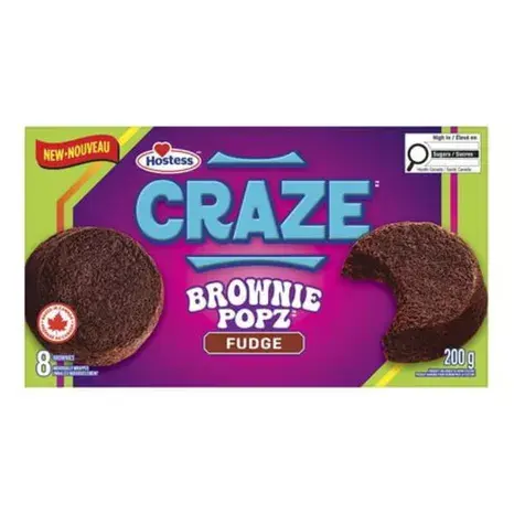 HOSTESS CRAZE BROWNIE POPZ FUDGE 200G/6CT