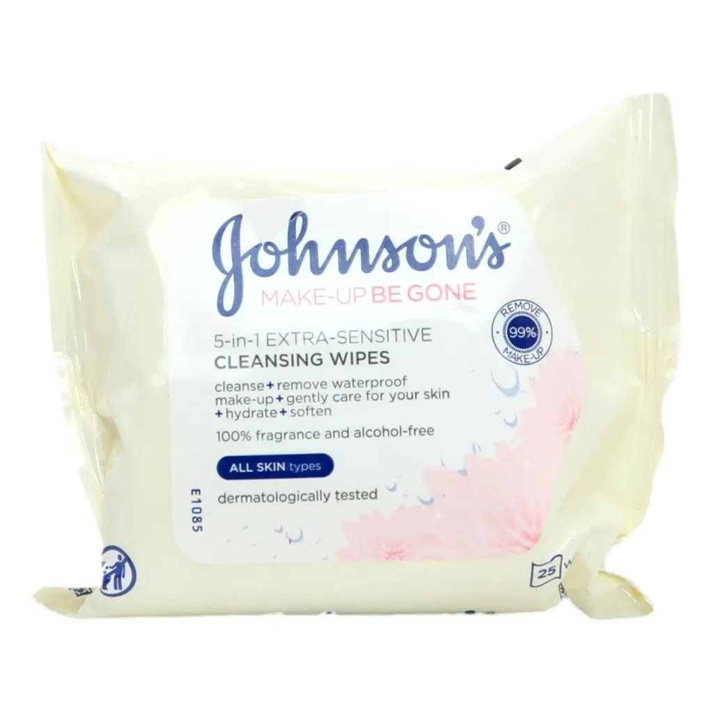 JOHNSON'S MAKE UP REMOVER WIPES SENSITIVE 25/PK 
