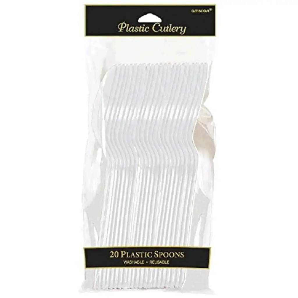 PLASTIC SPOON CLEAR HEAVY DUTY 20/PK    