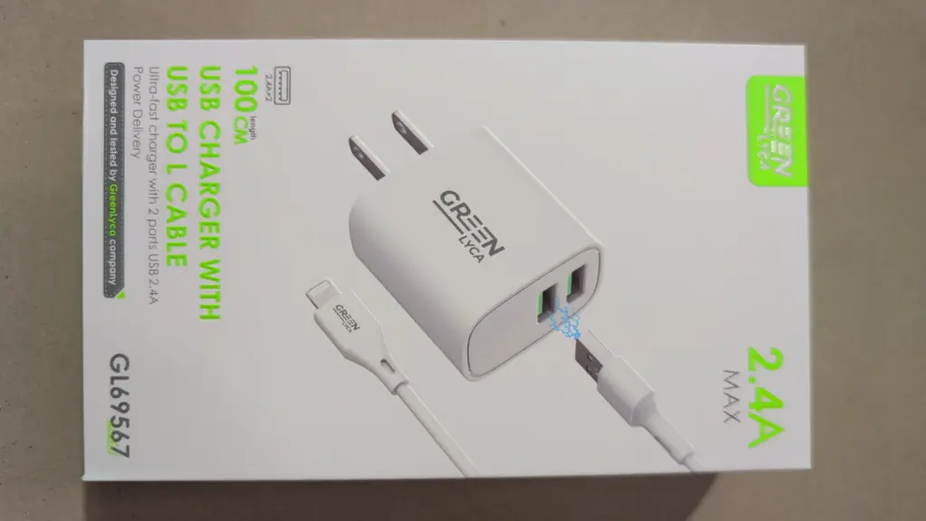 DUAL USB WALL CHARGER W/ IPHONE  CABLE 