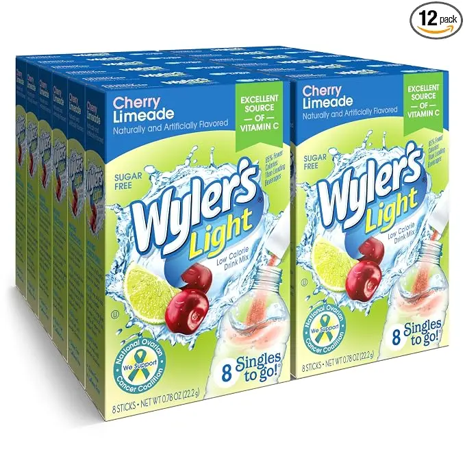 WYLER'S LIGHT ZERO SUGAR SINGLES TO GO CHERRY LIMEADE 8CT 