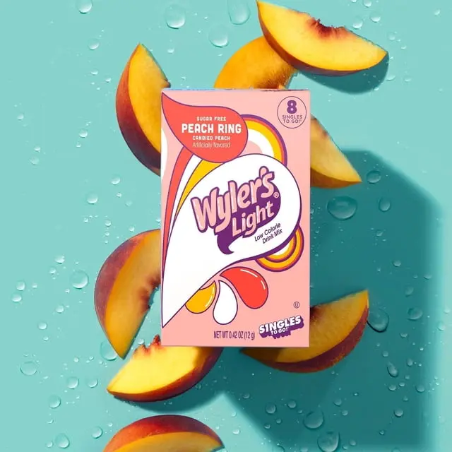 WYLER'S LIGHT ZERO SUGAR SINGLES TO GO PEACH RING 8CT   