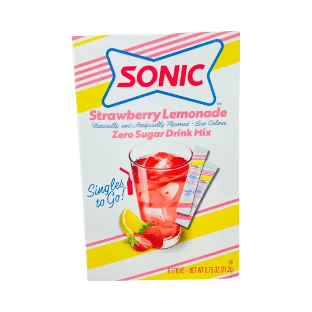 SONIC ZERO SUGAR SINGLES TO GO STRAWBERRY LEMONADE DRINK MIX 6CT  