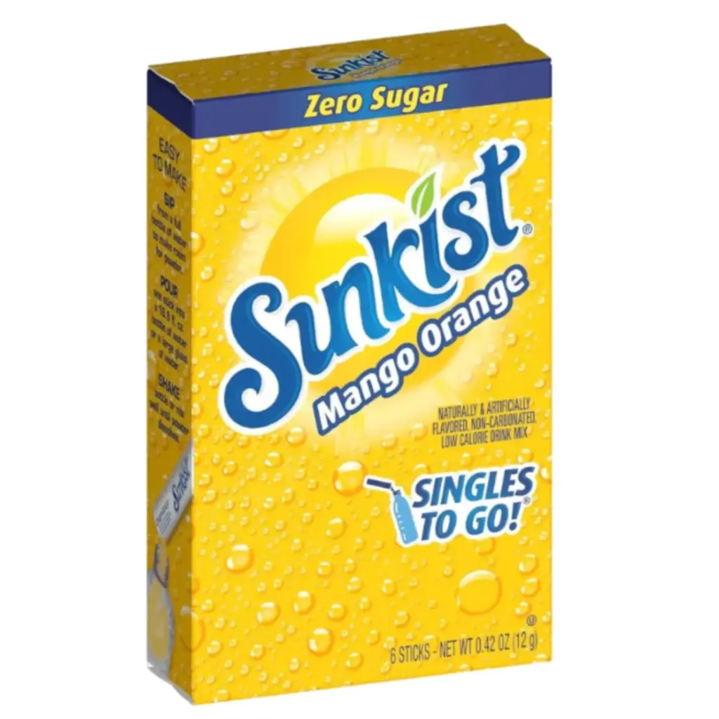 SUNKIST ZERO SUGAR SINGLES TO GO MANGO ORANGE 6CT