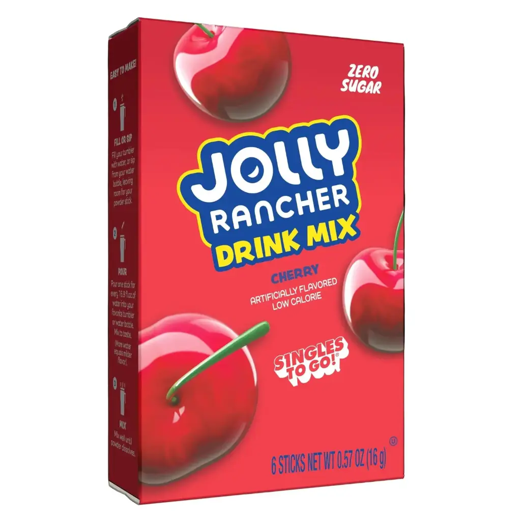 JOLLY RANCHER ZERO SUGAR SINGLES TO GO CHERRY DRINK MIX 6CT  