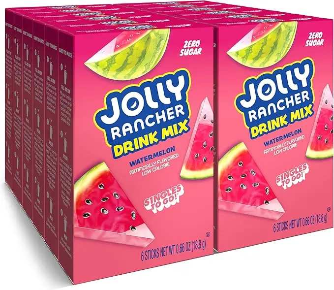 JOLLY RANCHER ZERO SUGAR SINGLES TO GO WATERMELON DRINK MIX 6CT 