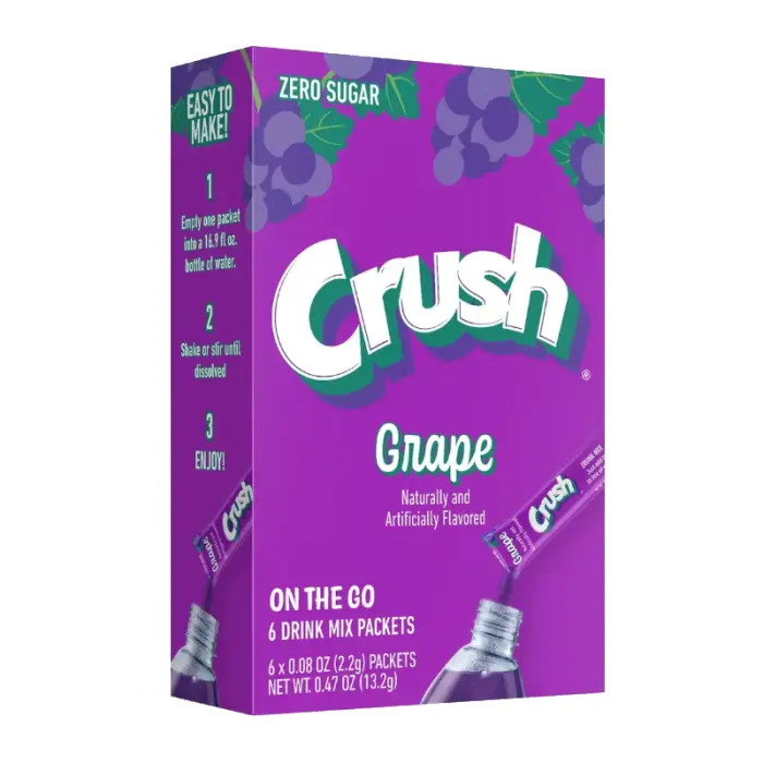 CRUSH ZERO SUGAR SINGLES TO GO  GRAPE DRINK MIX 6CT 