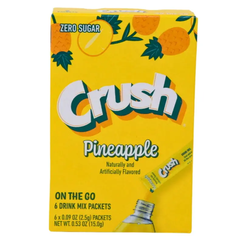 CRUSH ZERO SUGAR SINGLES TO GO PINEAPPLE DRINK MIX 6CT  