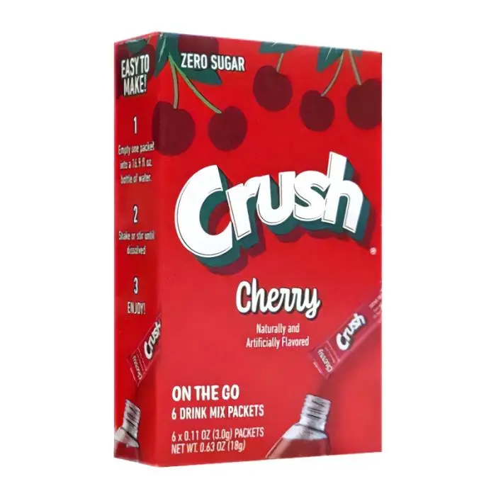 CRUSH ZERO SUGAR SINGLES TO GO CHERRY DRINK MIX 6CT   