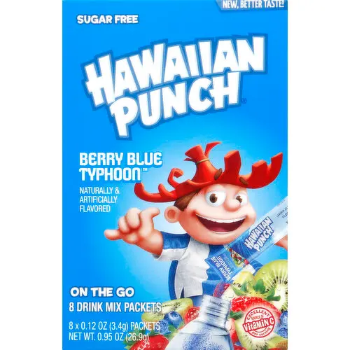 HAWAIIAN PUNCH SUGAR FREE SINGLES TO GO BERRY BLUE TYPHOON DRINK MIX 6CT 