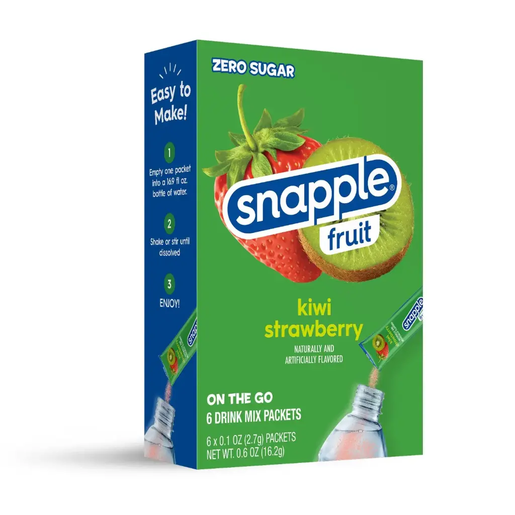 SNAPPLE ZERO SUGAR SINGLES TO GO KIWI STRAW. DRINK MIX 6CT