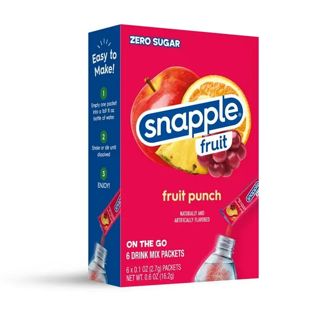 SNAPPLE ZERO SUGAR SINGLES TO GO FRUIT PUNCH DRINK MIX 6CT