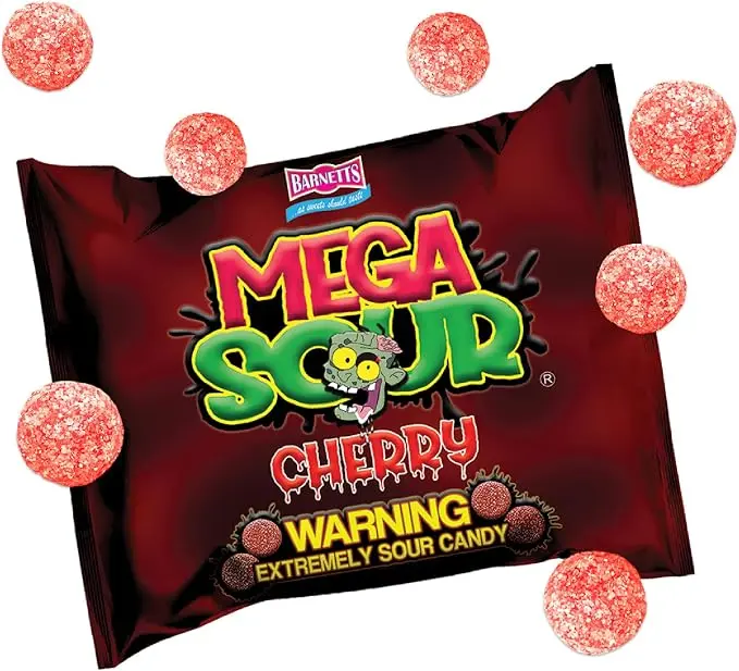 BARNETTS MEGA SOUR CHERRY 104G/12CT