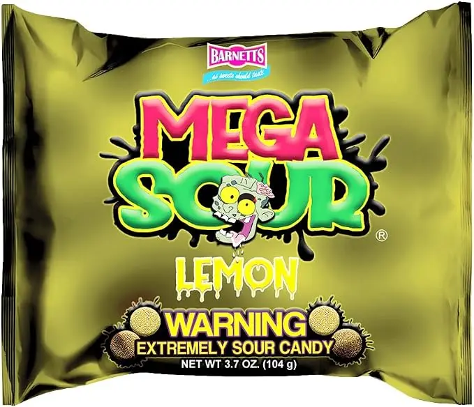 BARNETTS MEGA SOUR LEMON 104G/12CT 
