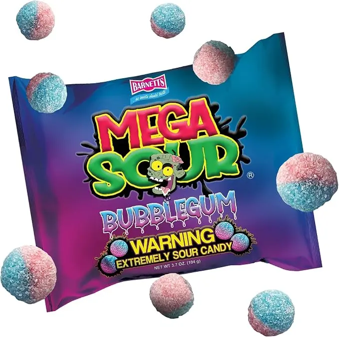 BARNETTS MEGA SOUR BUBBLEGUM 104G/12CT   